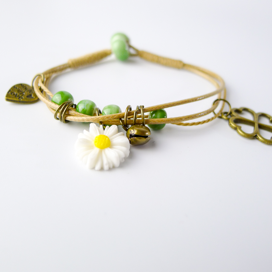 Plastic Flower Pendant Beads Hand-made Bracelet - Image 5