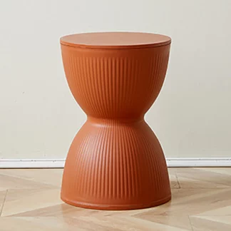 Side Table Creative Design Hourglass Bedside Brownish Red