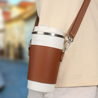 Portable Coffee Leather Cup Holder