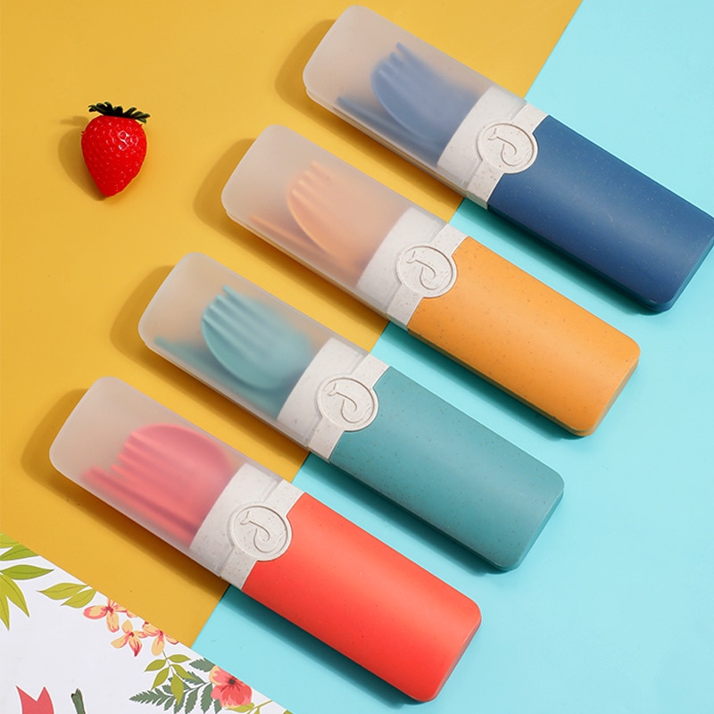 Portable Reusable Wheat Straw Tableware Kit - Image 4