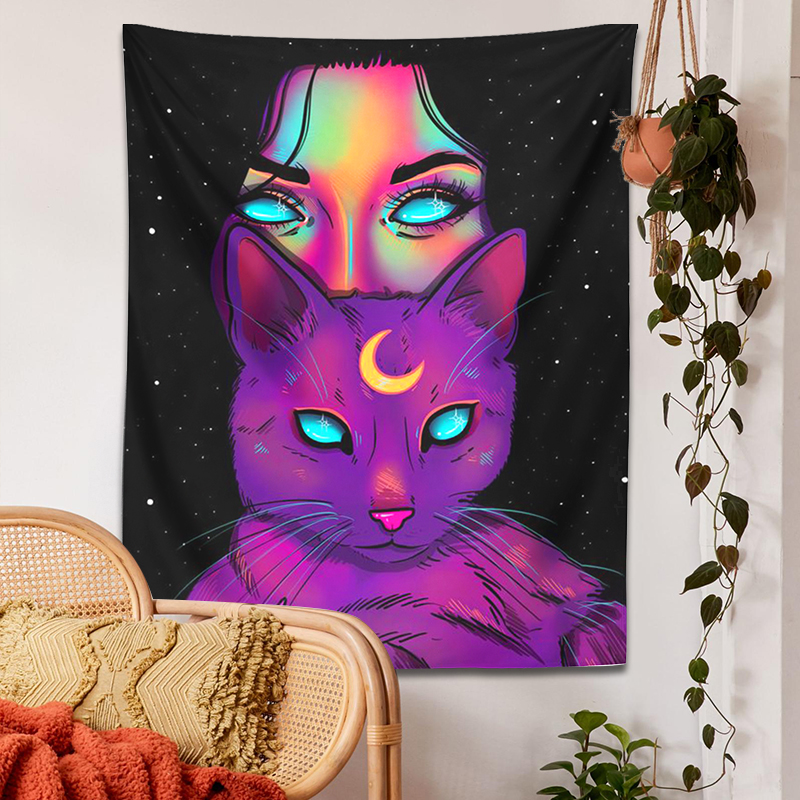 Psychedelic Girl Tapestry Wall Hanging For Home - Image 2