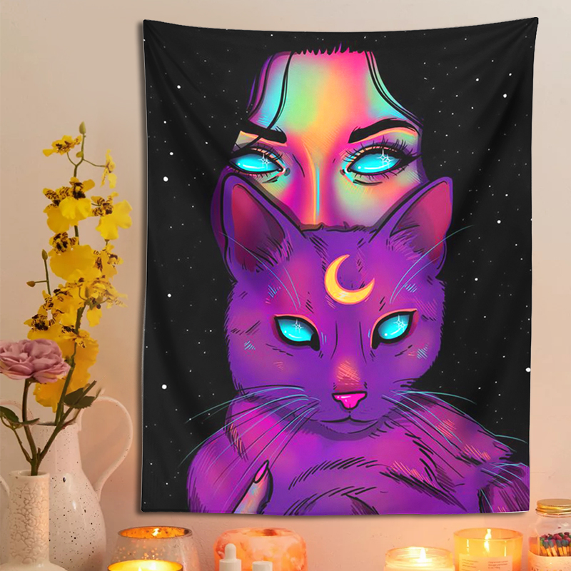 Psychedelic Girl Tapestry Wall Hanging For Home - Image 3