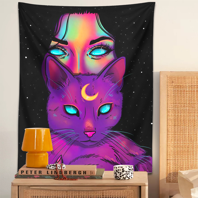 Psychedelic Girl Tapestry Wall Hanging For Home - Image 4