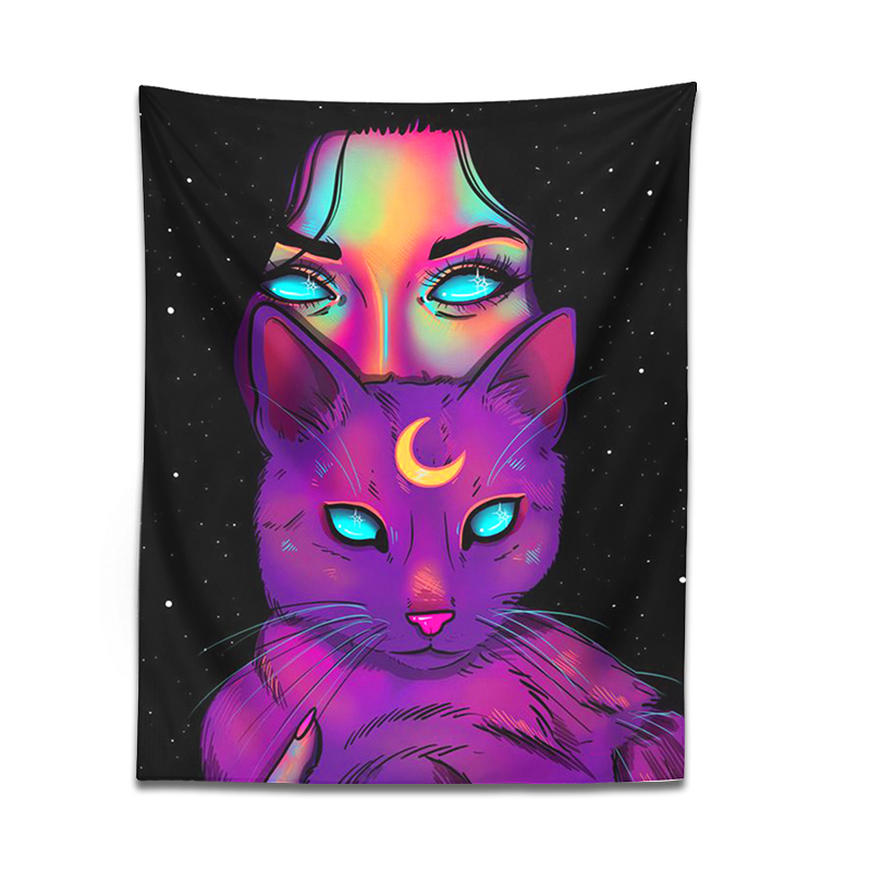 Psychedelic Girl Tapestry Wall Hanging For Home - Image 6