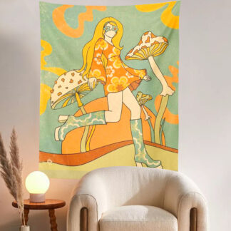 Psychedelic Vintage Tapestry Wall Hanging