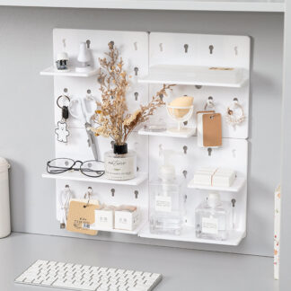 Punch-free Plastic Hole Board Wall Shelf Organizer