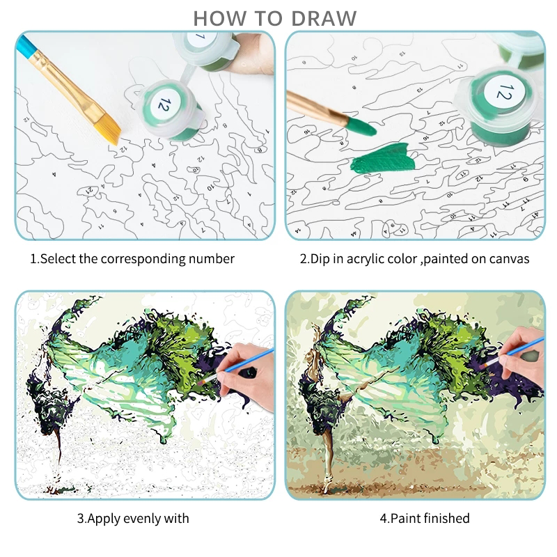 Colorful Cat Frame Acrylic Paint With Numbers - Image 5