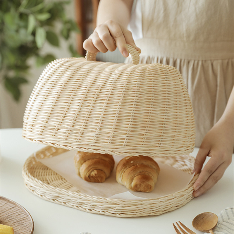 Bread Basket White Rattan Storage Baskets