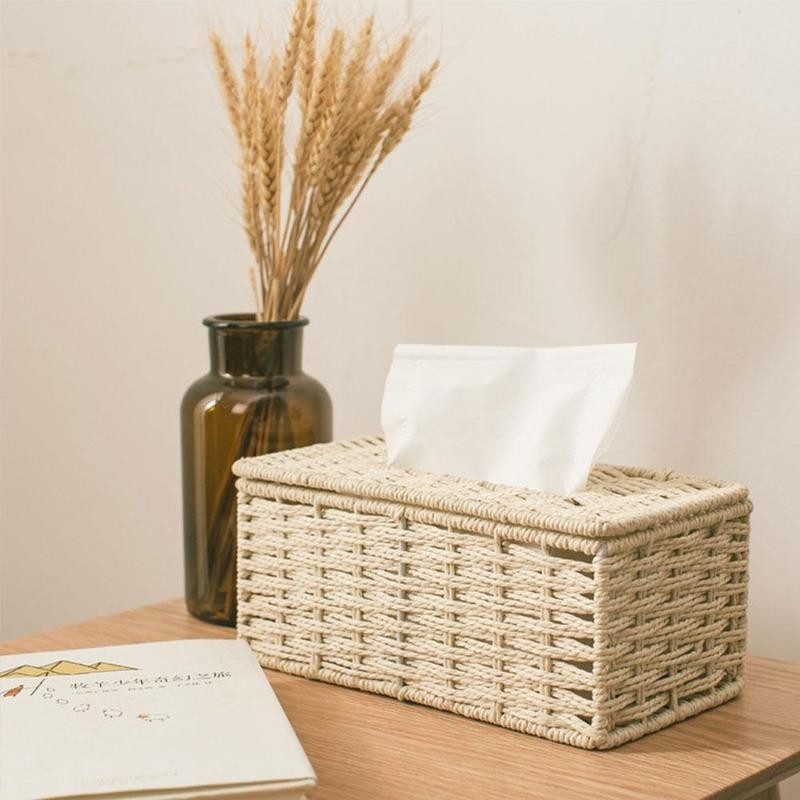Rattan Vintage Tissue Box Home Decoration