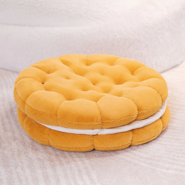 Biscuit Shape Soft Plush Cushion Creative Cushion Pillow