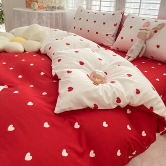 Red Heart Bedding Set, King Size