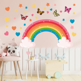 Removable Waterproof PVC Rainbow Wall Decals Sticker for Kids Room