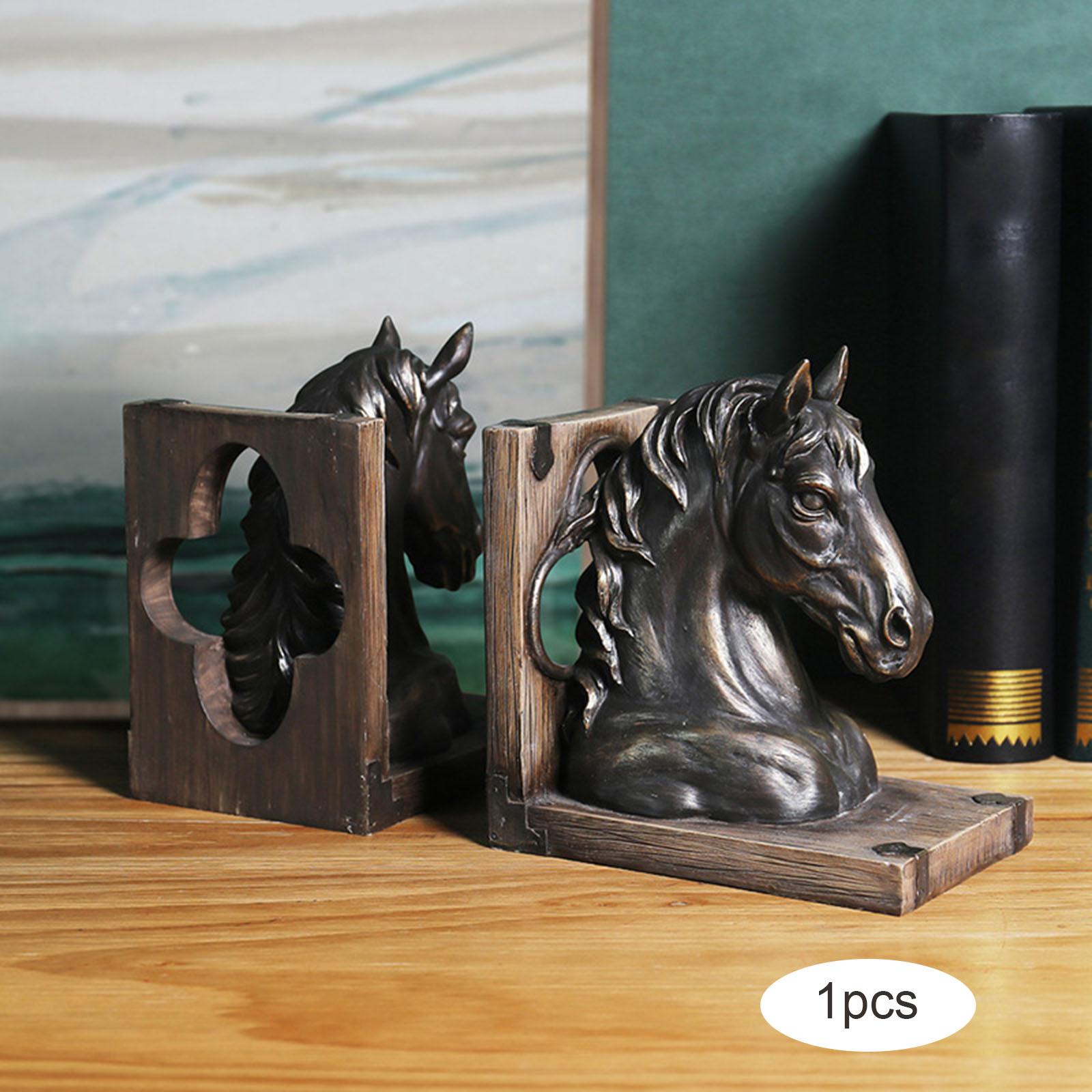 Retro Horse Head Statue Book Stopper - Image 3