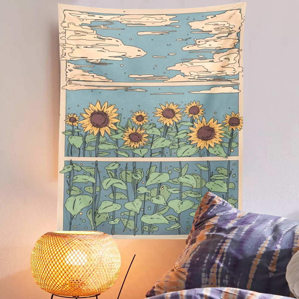 Flower Retro 70s Hippie Tapestry Wall Hanging - Image 4