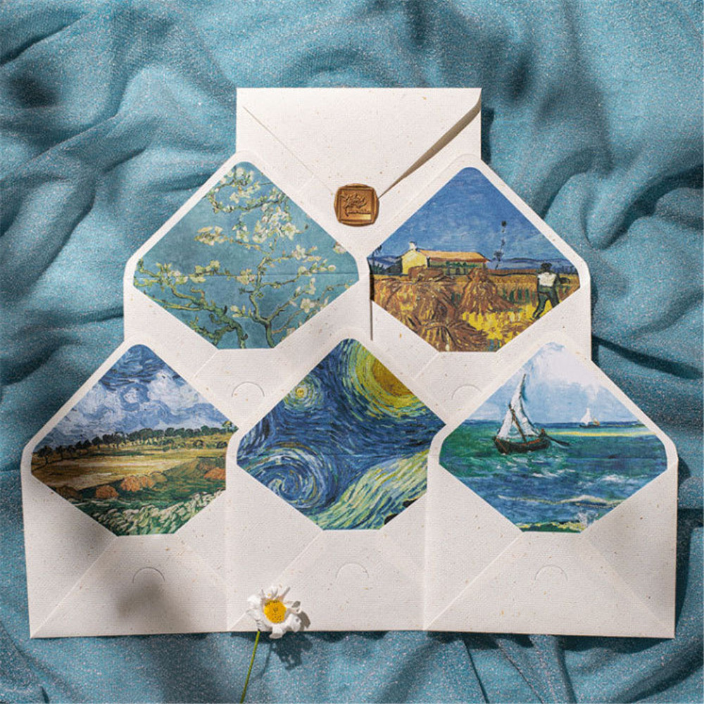 1PC Retro Oil Paintings Series Envelopes
