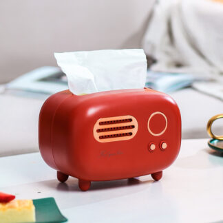 Retro Red Radio Model Tissue Box