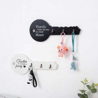 Retro Wood Wall Mount Hook Key Holder Entrance Door Wall Organizer