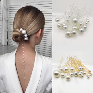 18pcs Woman Elegant Pearl U Shape Hair Stick