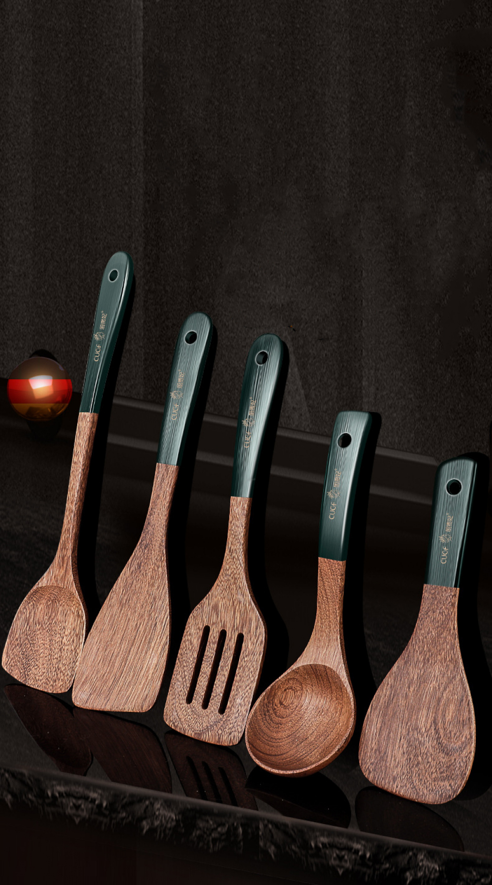 Natural Wooden Non-stick Cooking Utensils Set - Image 5