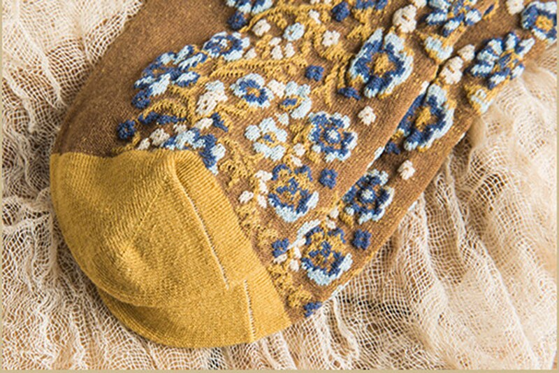 Colorful Flower Women Cotton Socks - Image 8