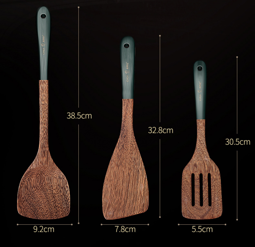 Natural Wooden Non-stick Cooking Utensils Set - Image 7