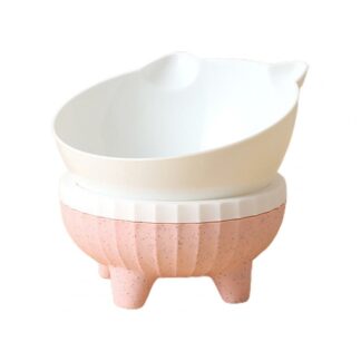 Pet Bowl Convenient Cat Dog Feeding Bowl Pink