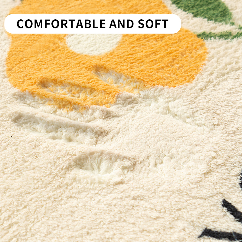 Cute Floral Fluffy Soft Bedroom Rugs - Image 10