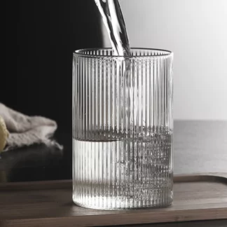 Japanese Striped Heat-Resistant Glass Transparent Water Cup
