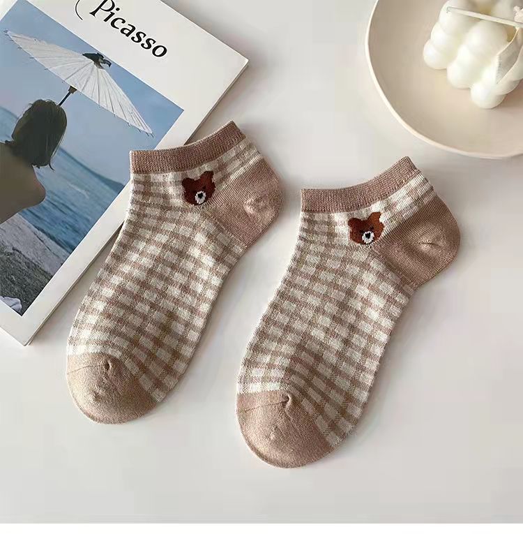 Cute Cartoon Bear Women Ankle Socks - Image 5