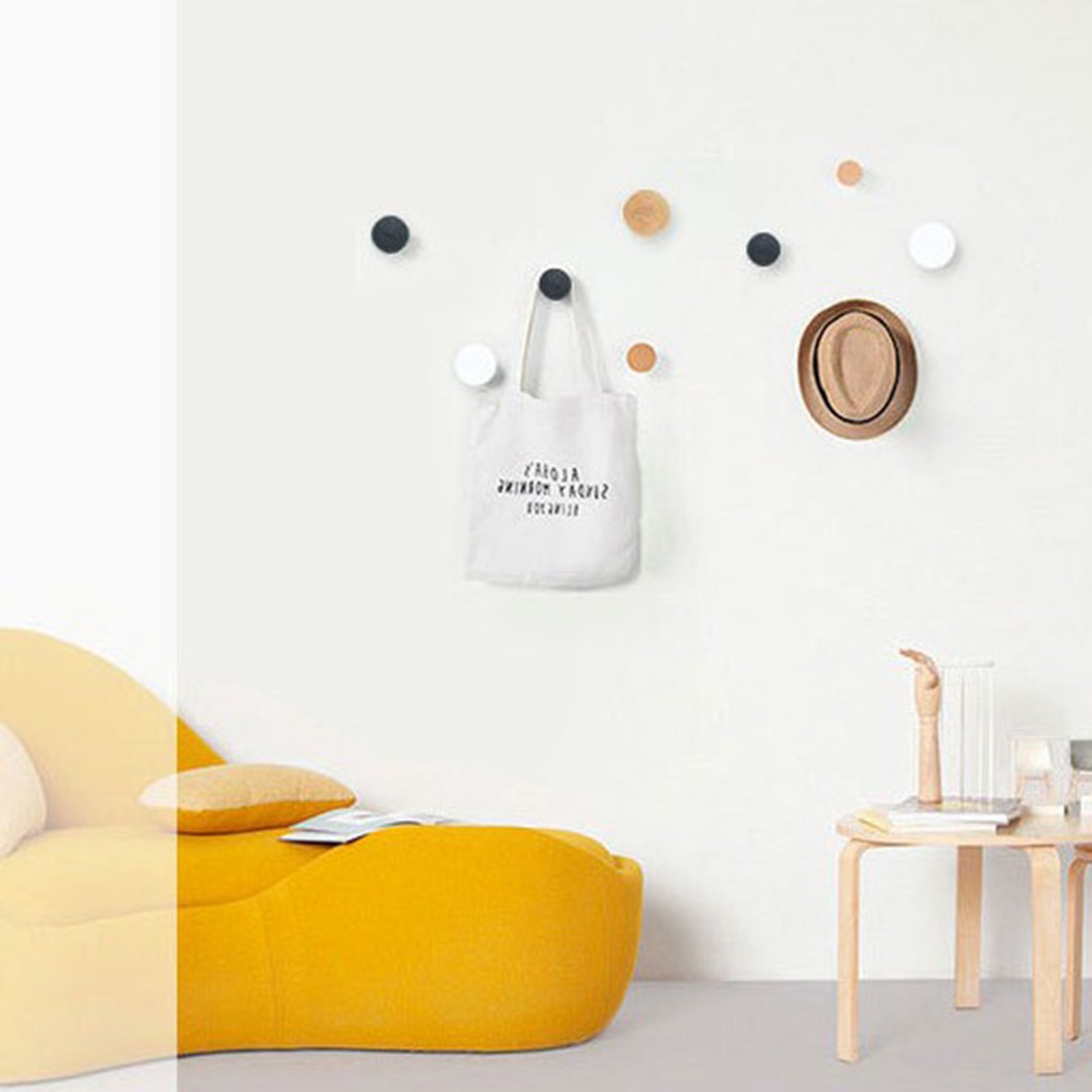 Round Clothes Hanger Natural Wood Wall Racks - Image 2