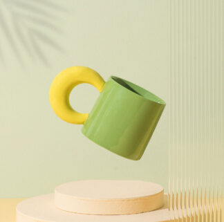 Cute Ceramic Moon Mugs Coffee Mug, Green