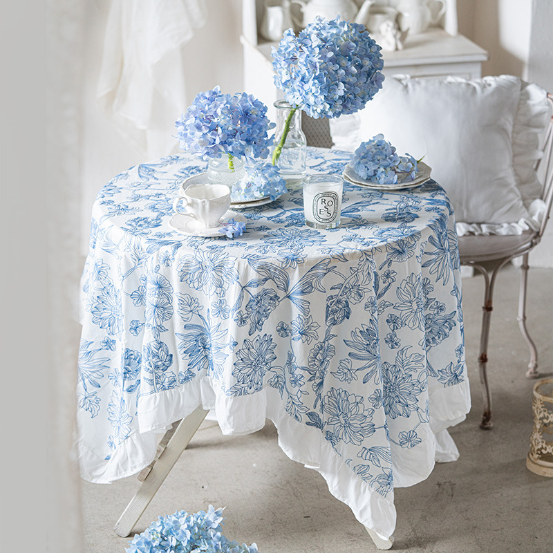 Blue And White Porcelain Pattern Waterproof Tablecloth - Image 3
