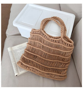 Casual Hollow Rope Woven Large Tote Bag