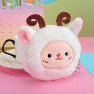 Cute Cartoon Sheep Zipper Plush Coin Purse