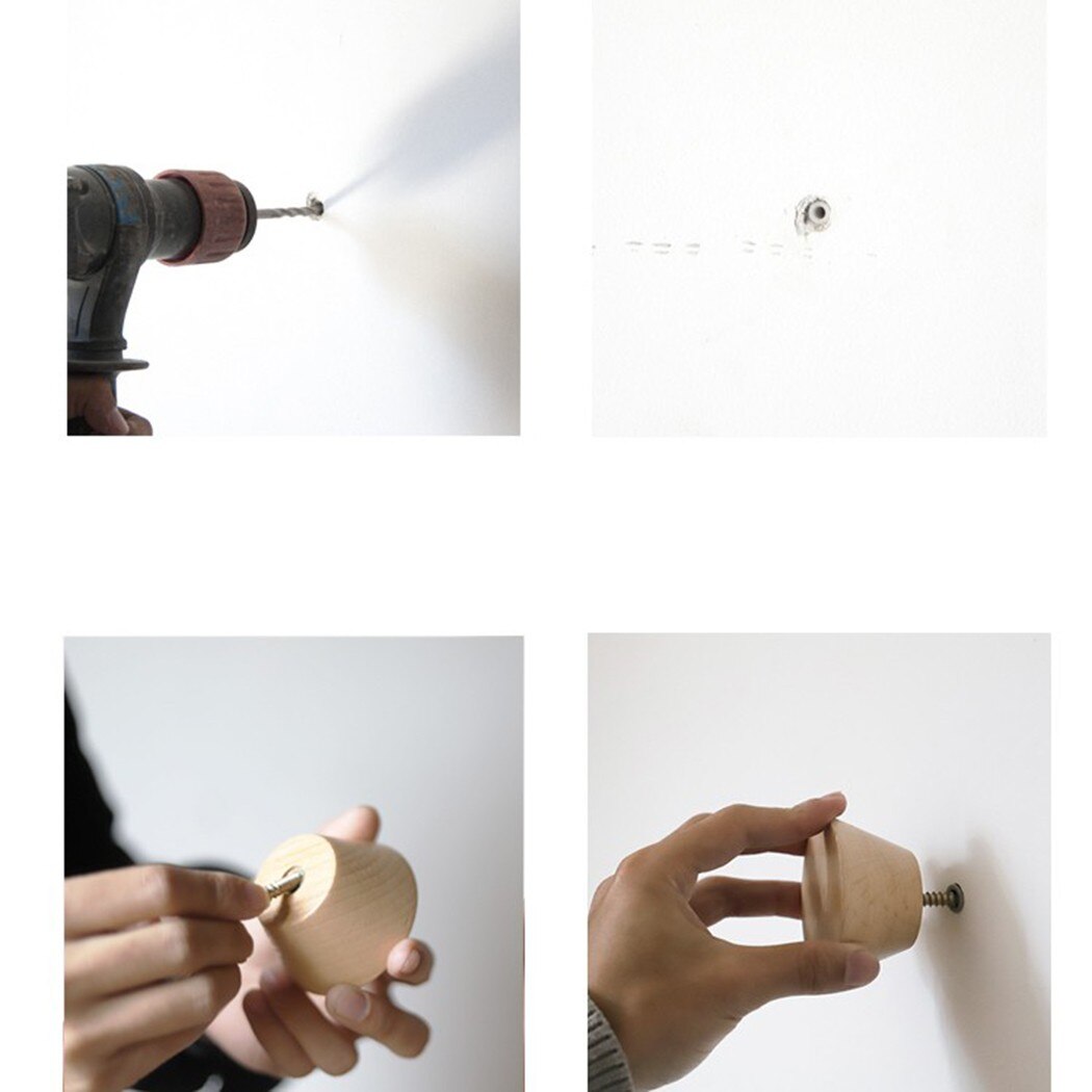 Round Clothes Hanger Natural Wood Wall Racks - Image 7