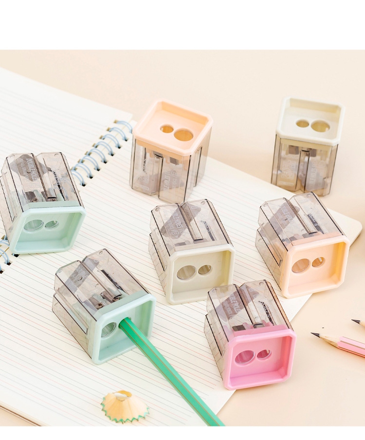 Cute Morandi Color Geometry Sharpener For Pencil - Image 2