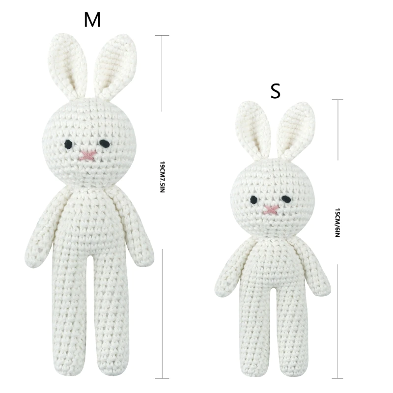 Cotton Crochet Stuffed Rabbit Toy, 2PCS - Image 3