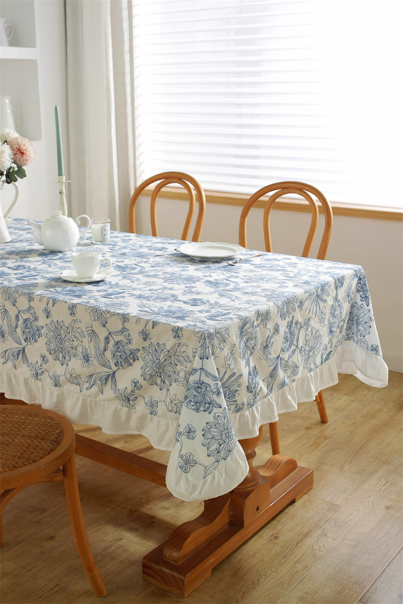 Blue And White Porcelain Pattern Waterproof Tablecloth - Image 2