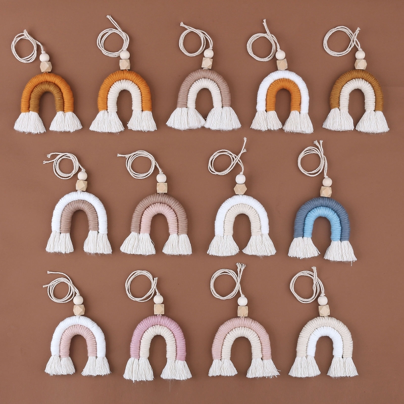 Handmade Macrame Rainbow Wall Hanging Baby Room Decor - Image 2