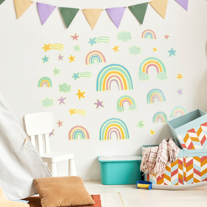 Cartoon Rainbow Cloud Luminous Wall Stickers For Baby Room Decor - Image 6