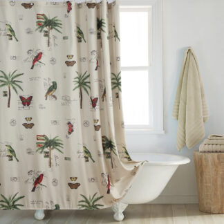 Terrasse Cream Fabric Shower Curtain