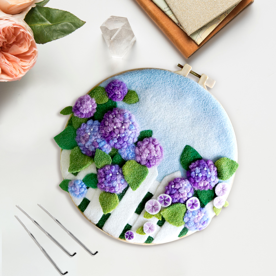 Diy Wool Kits With Frame Felt Painting Flowers - Image 5
