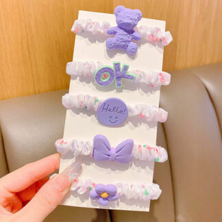 Baby Hair Band Girls Ties Bows Elastic Purple