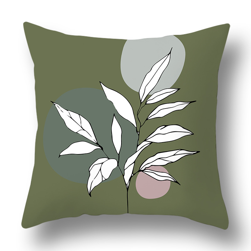 Green Plant Sofa Cushion Comfortable Pillowcase Cushion Cover