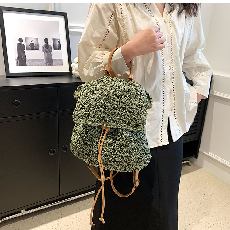 Summer Straw Backpack Bag - Image 3