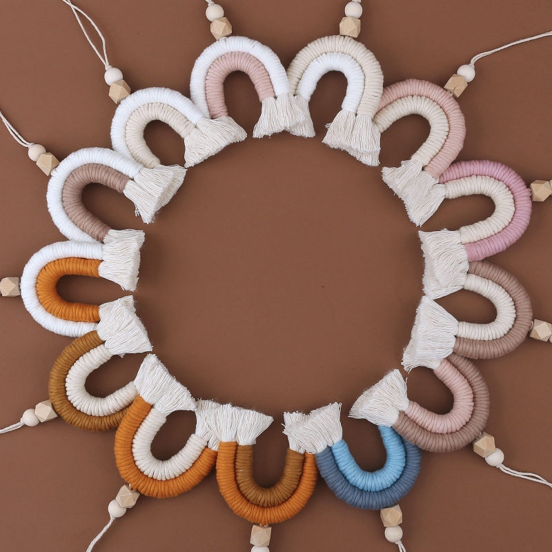 Handmade Macrame Rainbow Wall Hanging Baby Room Decor - Image 3