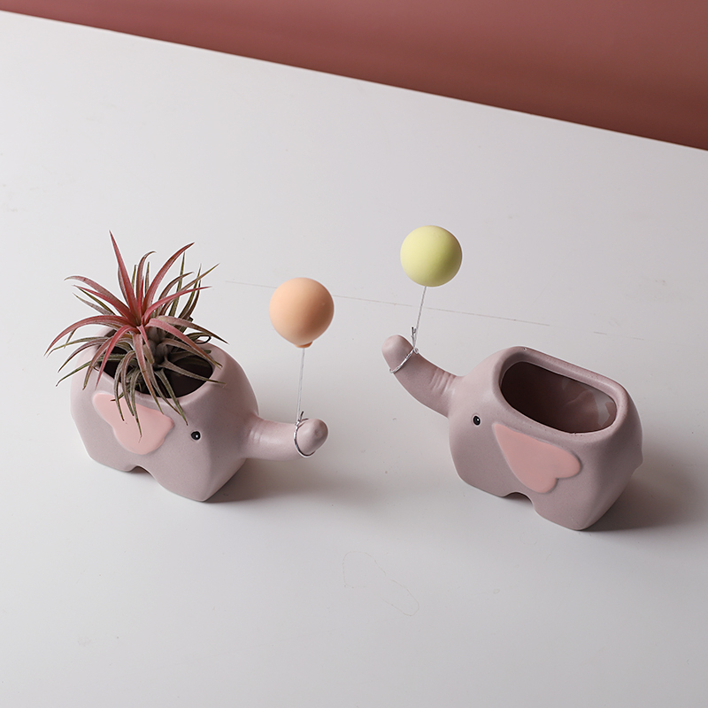 Creative Shape Plant Pot Ceramic Pots, Elephant - Image 3