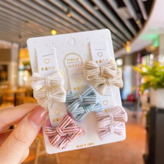 Baby Hair Band Girls Ties Bows Elastic Stripe Multi-Color