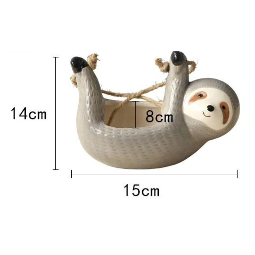 Creative Ceramic Hanging Plant Pots, Sloth Shape - Image 5