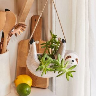 Creative Ceramic Hanging Plant Pots, Sloth Shape